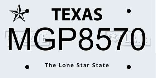 MGP8570 Texas License Plate