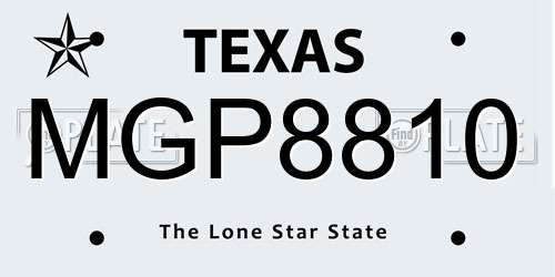 MGP8810 Texas License Plate