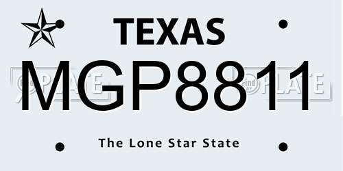 MGP8811 Texas License Plate
