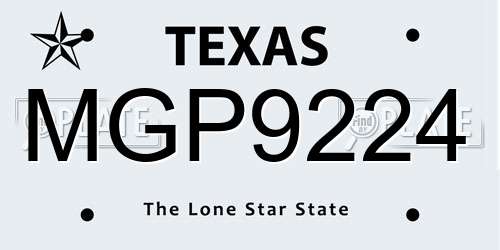 MGP9224 Texas License Plate