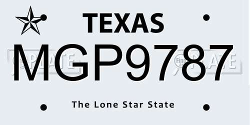 MGP9787 Texas License Plate
