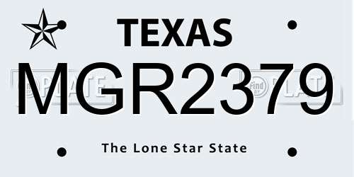 MGR2379 Texas License Plate