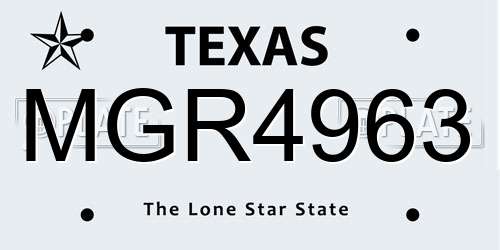 MGR4963 Texas License Plate