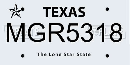 MGR5318 Texas License Plate