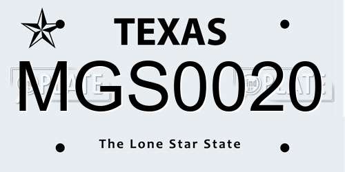 MGS0020 Texas License Plate