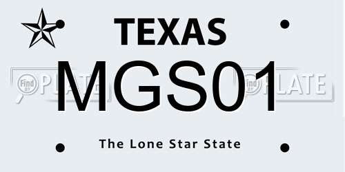 MGS01 Texas License Plate
