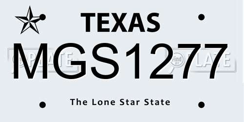 MGS1277 Texas License Plate