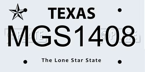 MGS1408 Texas License Plate