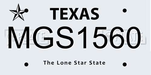 MGS1560 Texas License Plate