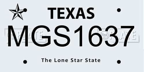 MGS1637 Texas License Plate