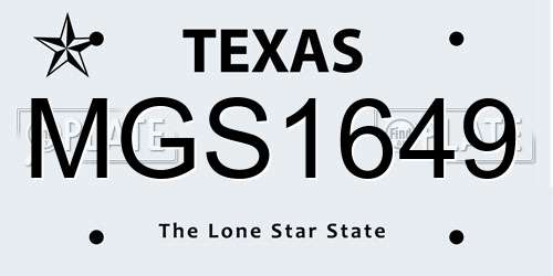 MGS1649 Texas License Plate