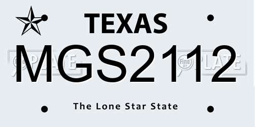 MGS2112 Texas License Plate