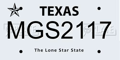 MGS2117 Texas License Plate