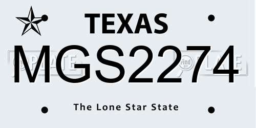 MGS2274 Texas License Plate