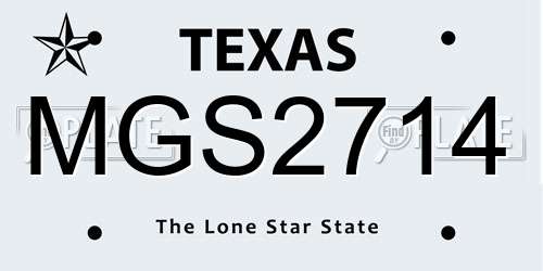 MGS2714 Texas License Plate