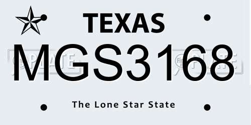 MGS3168 Texas License Plate