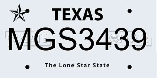 MGS3439 Texas License Plate