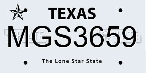 MGS3659 Texas License Plate