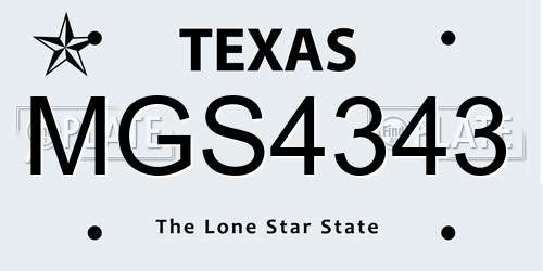 MGS4343 Texas License Plate