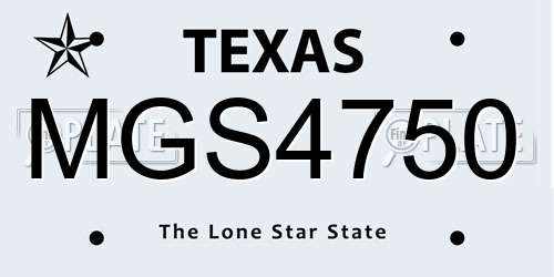 MGS4750 Texas License Plate