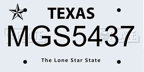 MGS5437 Texas License Plate