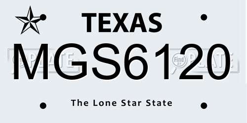 MGS6120 Texas License Plate
