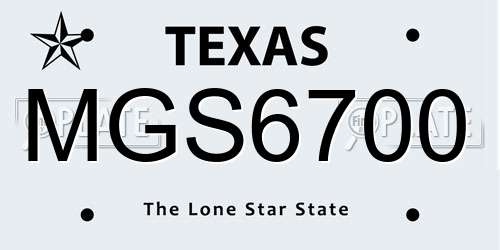 MGS6700 Texas License Plate