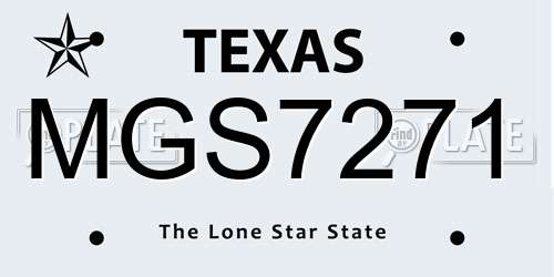 MGS7271 Texas License Plate