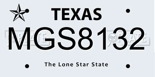 MGS8132 Texas License Plate