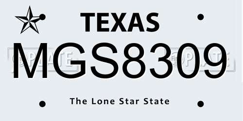 MGS8309 Texas License Plate
