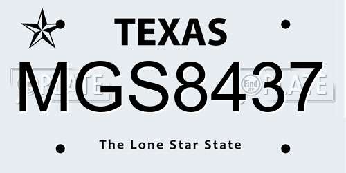 MGS8437 Texas License Plate