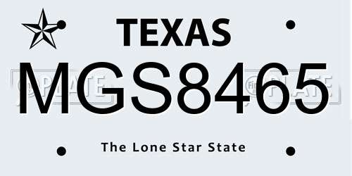 MGS8465 Texas License Plate