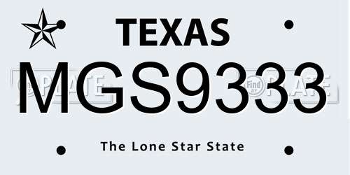 MGS9333 Texas License Plate