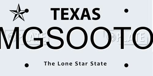 MGSOOTO Texas License Plate