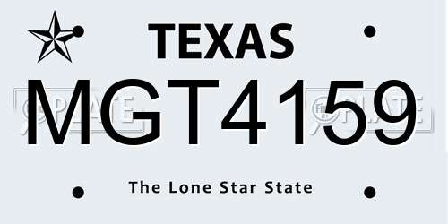 MGT4159 Texas License Plate