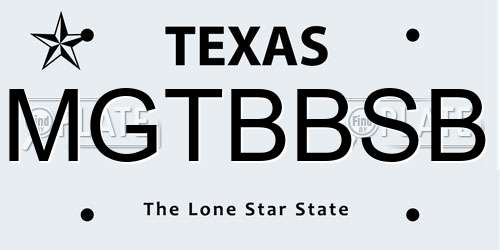 MGTBBSB Texas License Plate
