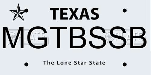 MGTBSSB Texas License Plate