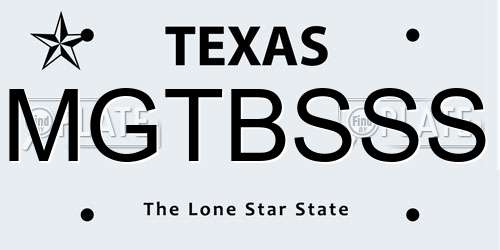 MGTBSSS Texas License Plate