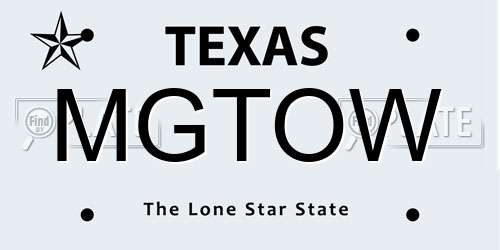MGTOW Texas License Plate