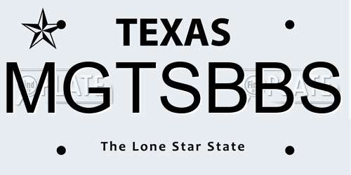 MGTSBBS Texas License Plate