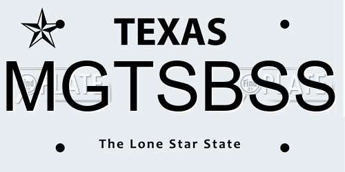 MGTSBSS Texas License Plate