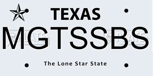 MGTSSBS Texas License Plate