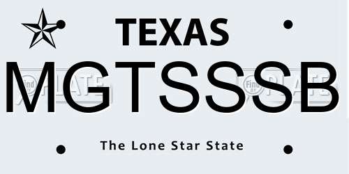 MGTSSSB Texas License Plate