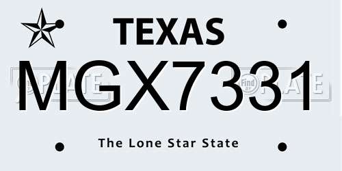 MGX7331 Texas License Plate