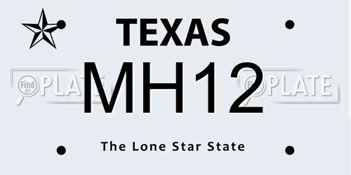 MH12 Texas License Plate
