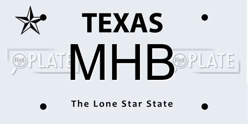 MHB Texas License Plate