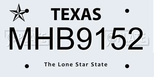 MHB9152 Texas License Plate