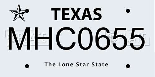 MHC0655 Texas License Plate