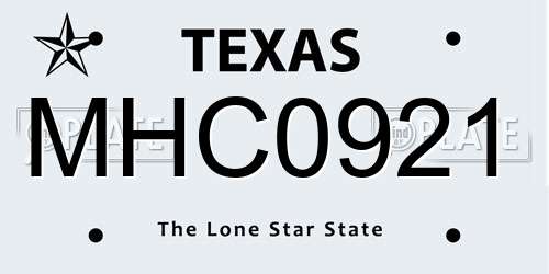 MHC0921 Texas License Plate
