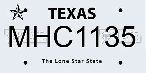 MHC1135 Texas License Plate